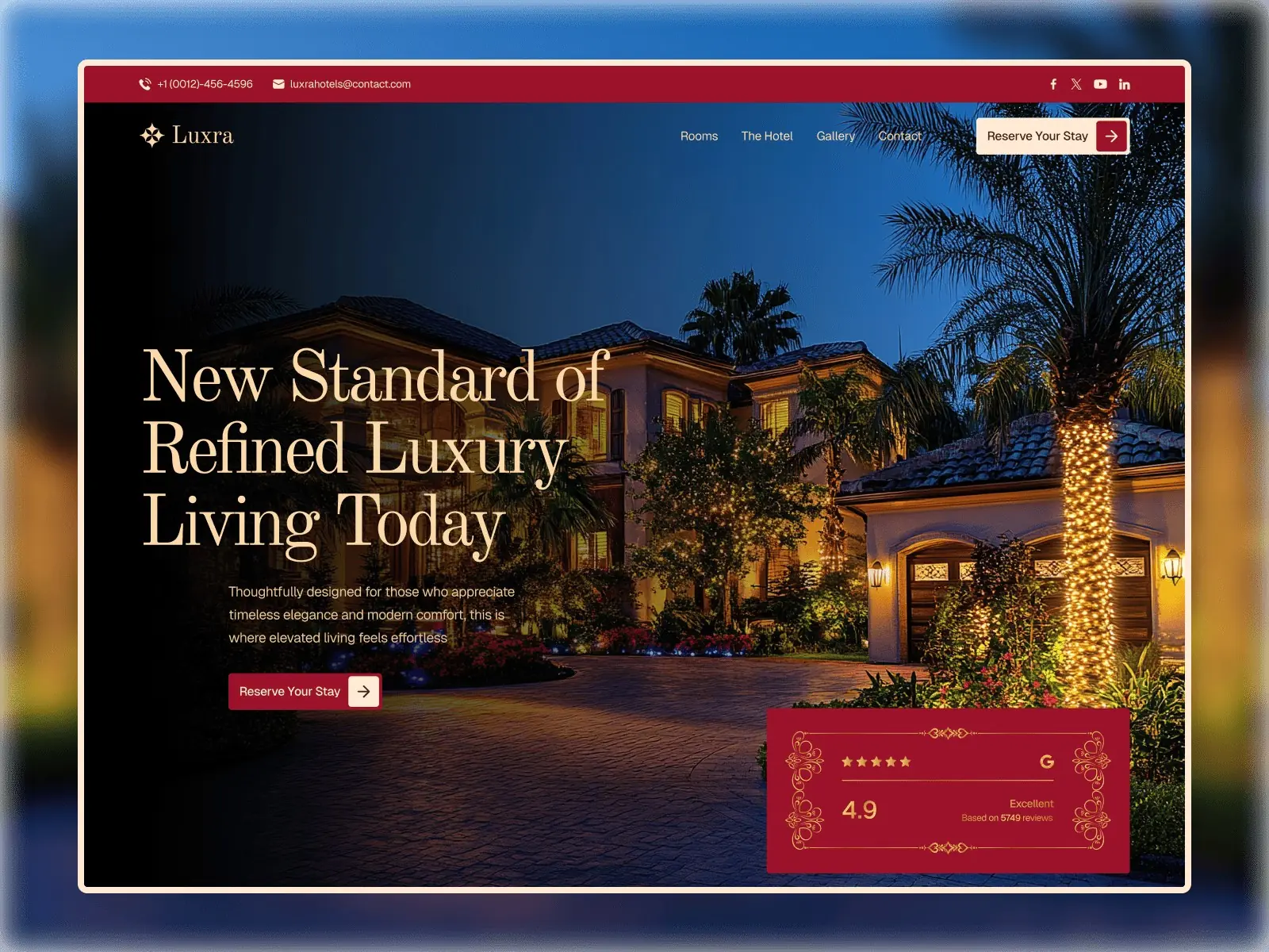 Hotexra — Luxury Hotel Website