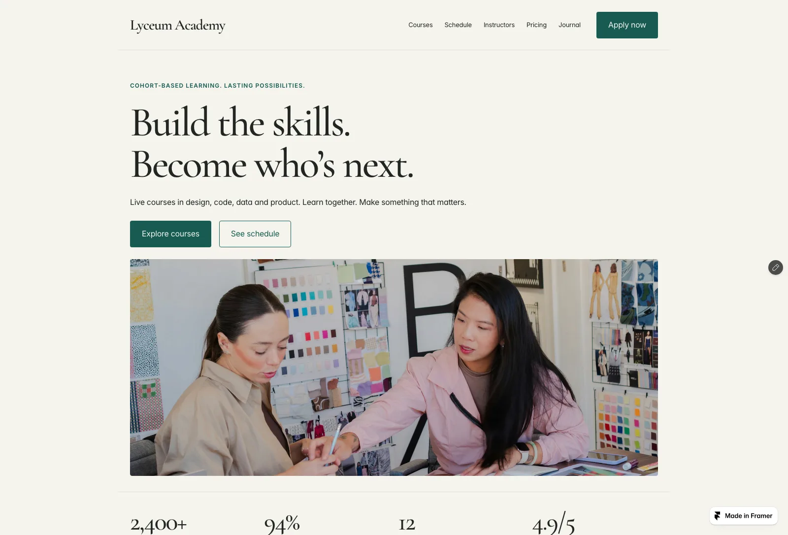 Lyceum Academy — Aisol Studio Framer Template