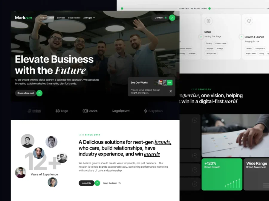 Markcon — Marketing, Business & Consulting — Pentaclay Framer Template