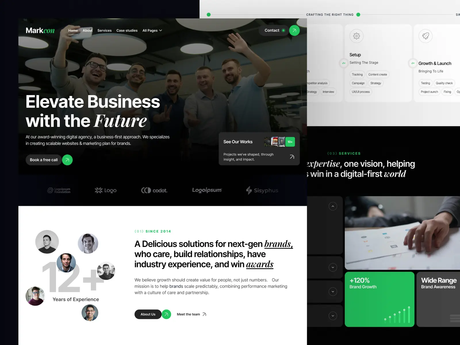 Markcon — Marketing, Business & Consulting — Pentaclay Framer Template