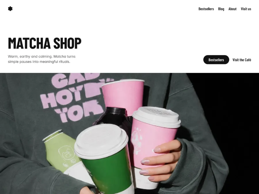 Matcha Shop — Modern Café Template — Ava Thiery Framer Template