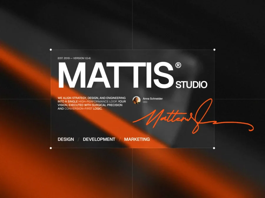 Mattis — Studio-grade agency template — Anatolii Dmitrienko Framer Template