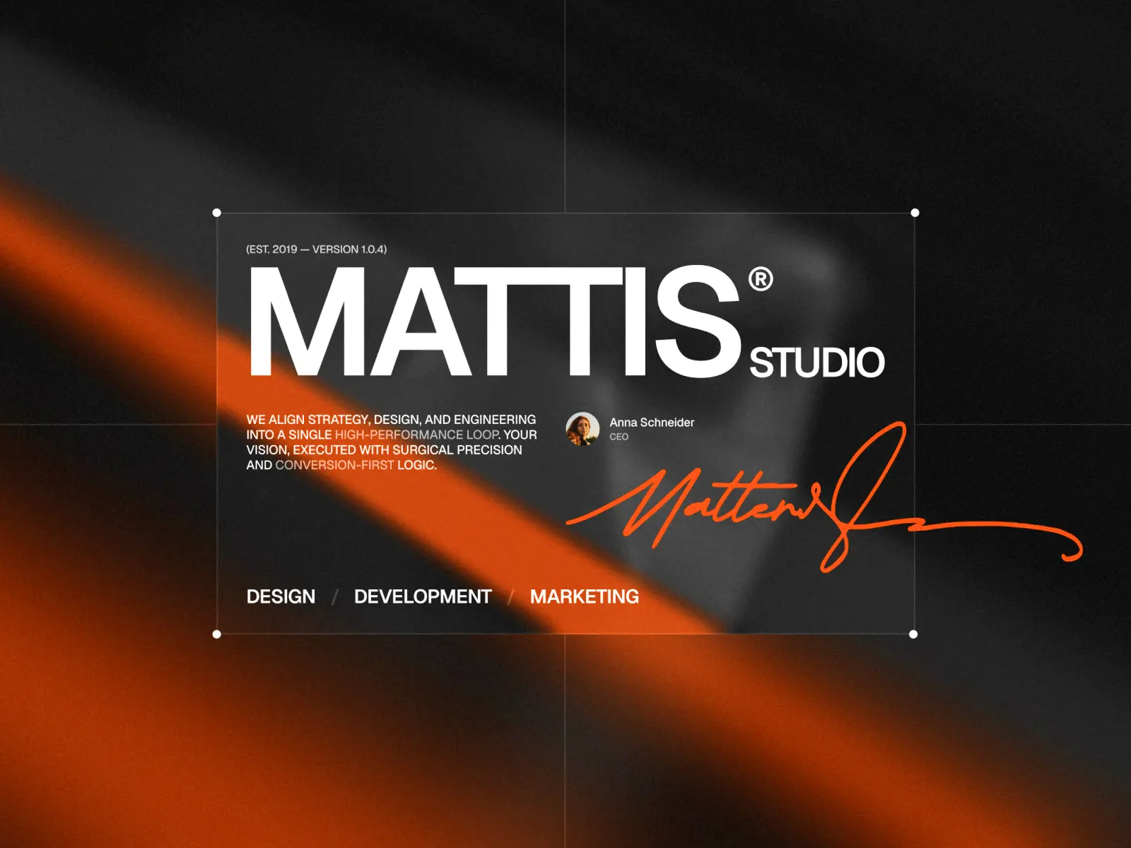 Mattis — Studio-grade agency template — Anatolii Dmitrienko Framer Template