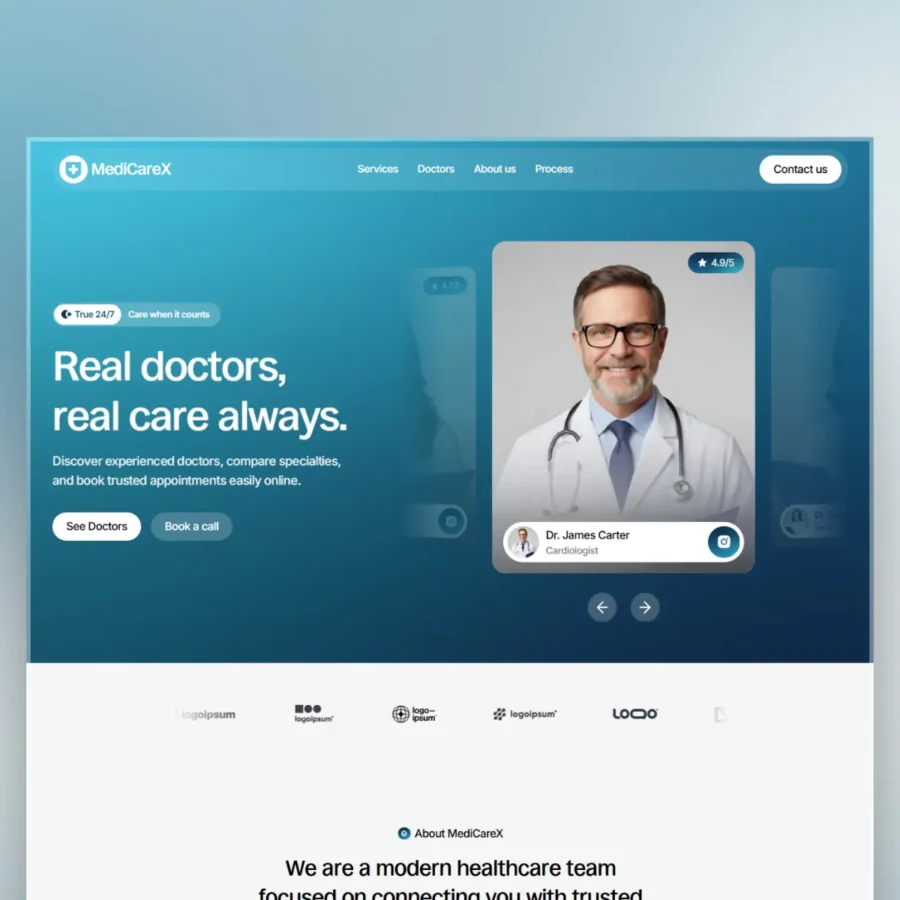 Medicarex — Healthcare Framer Template — Nasir Nawaz Framer Template