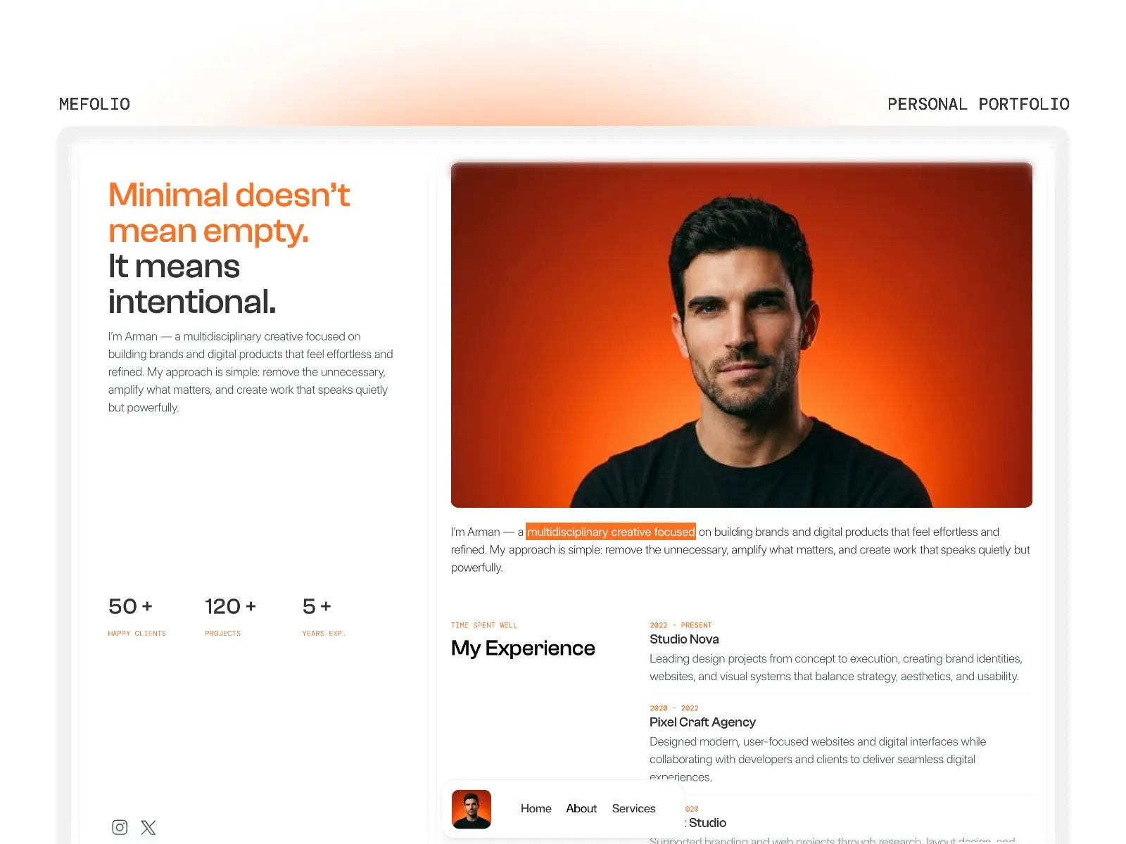 Mefolio — Personal Portfolio Template
