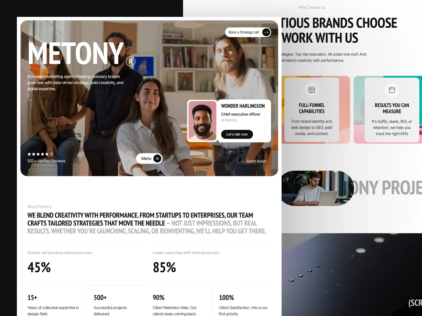 Metony — Creative Agency & Marketing Agency — Pentaclay Framer Template
