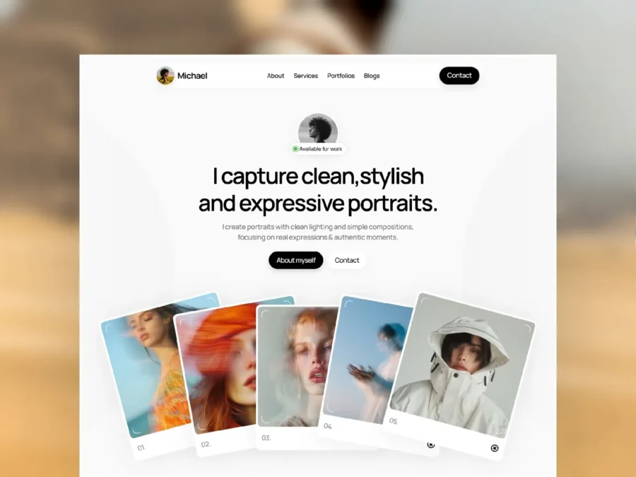 Michael Reed — Photographer Portfolio Template — Nasir Nawaz Framer Template