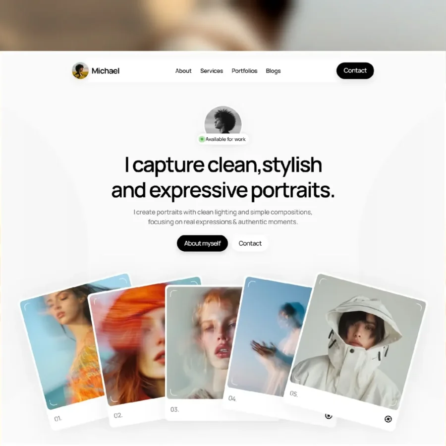 Michael Reed — Photographer Portfolio Template — Nasir Nawaz Framer Template