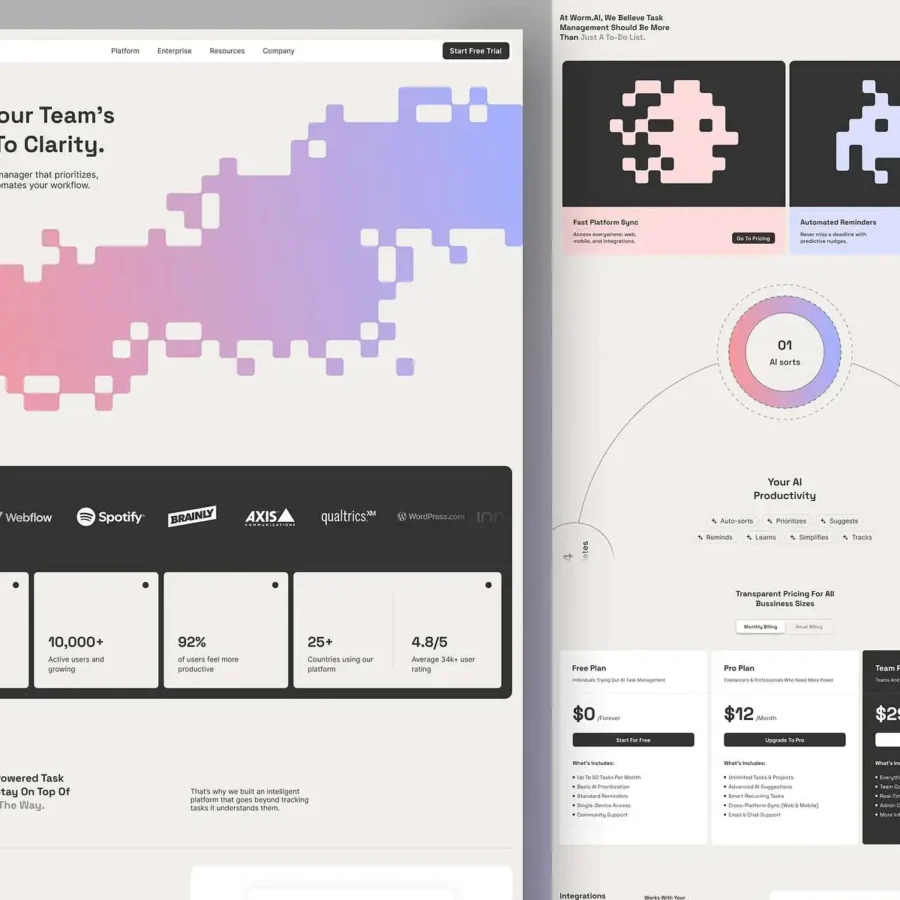 MindFlow — AI Productivity Landing Page — Odama Studio Framer Template