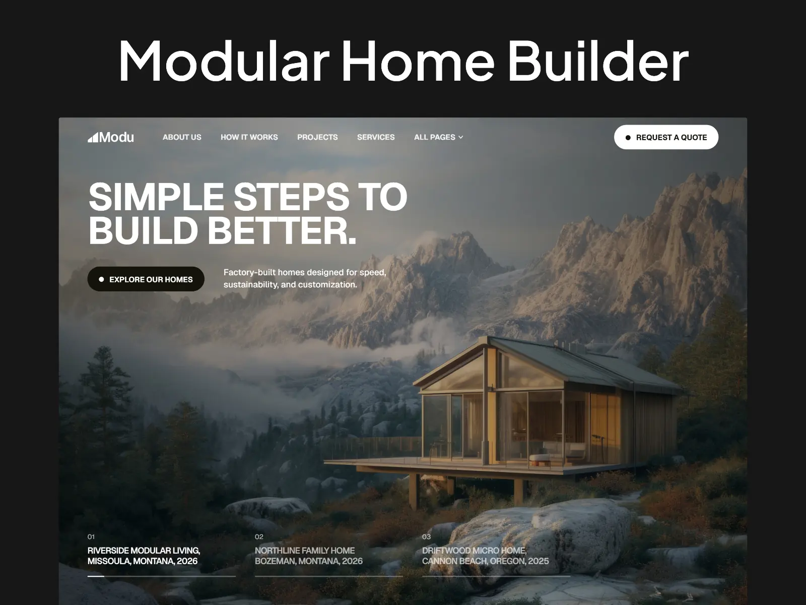 Modu — Modular and Tiny Home Builder — fourtwelve Framer Template