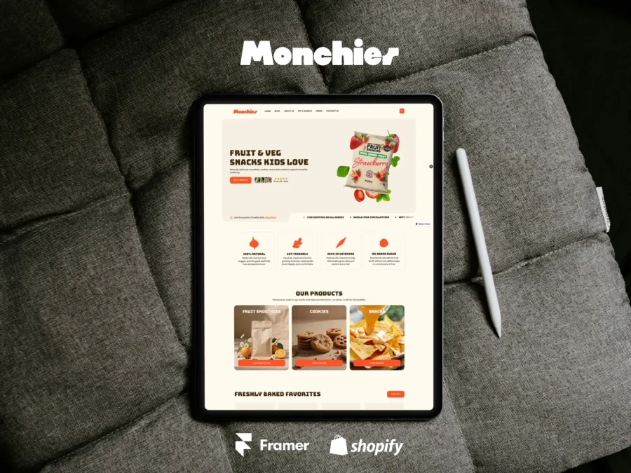 Monchies — Framer eCommerce Shopify template — nxson Framer Template