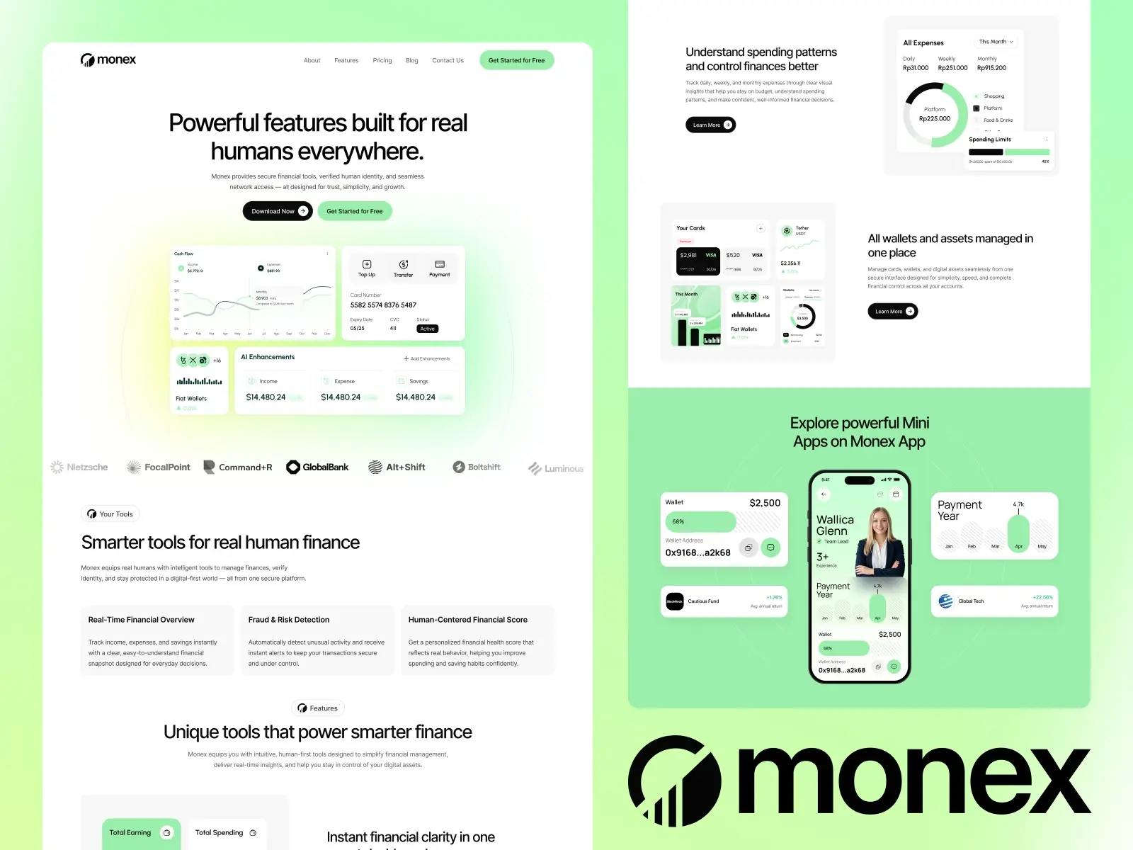 Monex — Finance Mobile App Landing Page