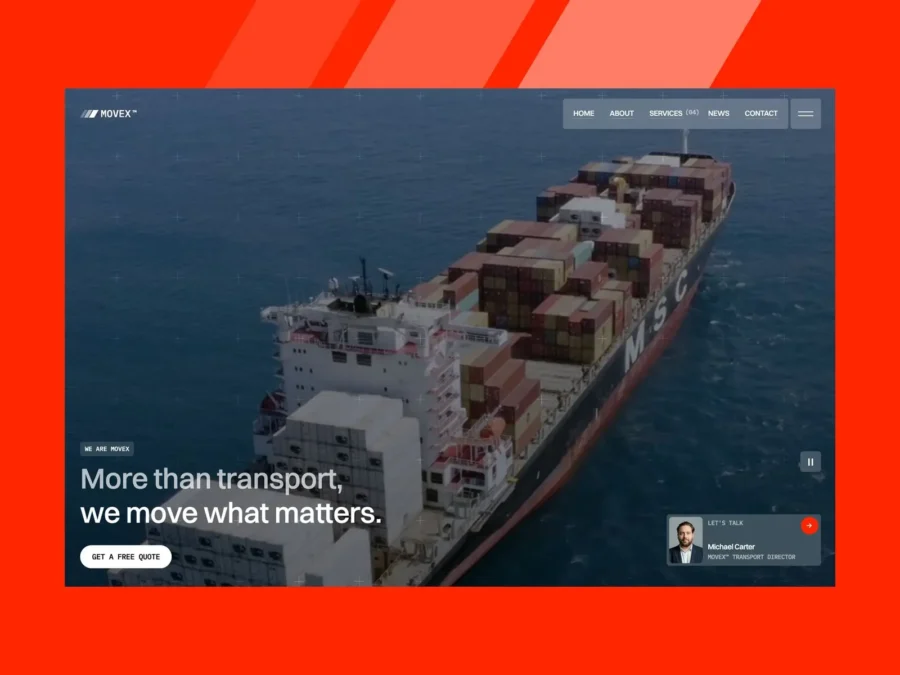 Move X — Transport Framer Template — Flowmance Framer Template