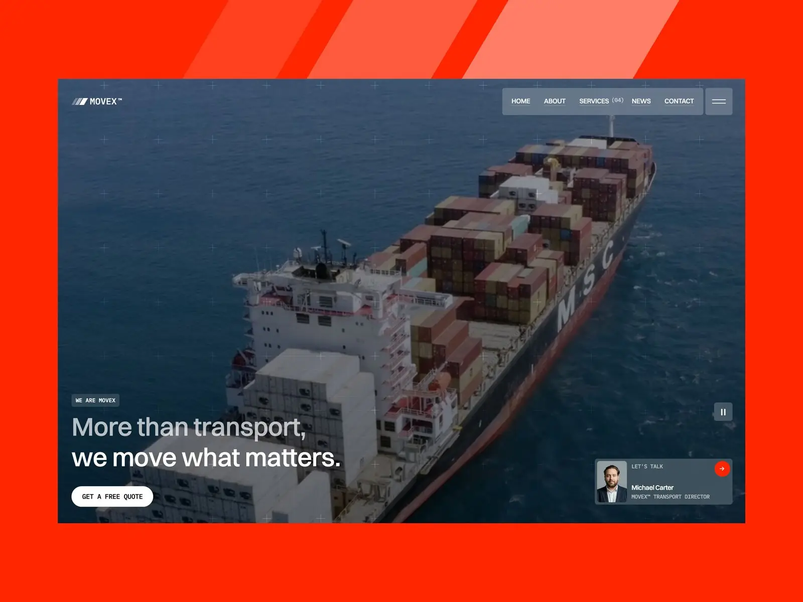 Move X — Transport Framer Template — Flowmance Framer Template