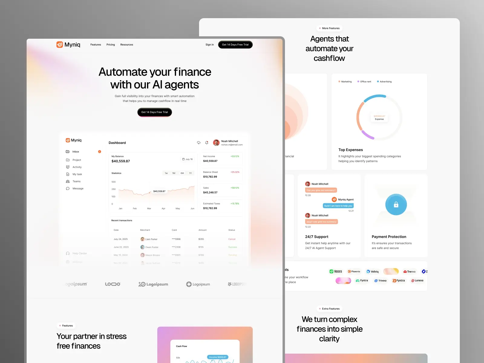 Myniq — SaaS AI Startup AI Agent free temp