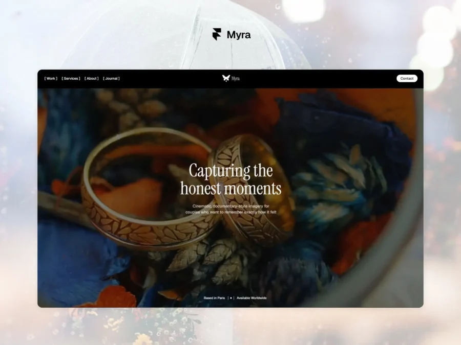 Myra — Wedding Photography Template — Mehdi Tra Framer Template