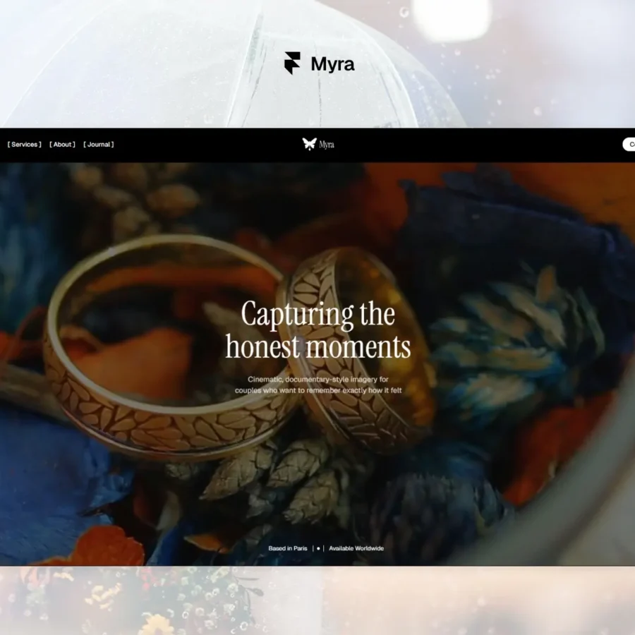 Myra — Wedding Photography Template — Mehdi Tra Framer Template