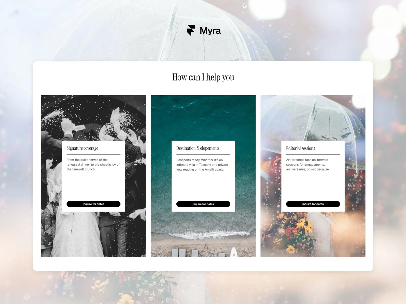 Myra — Wedding Photography Template