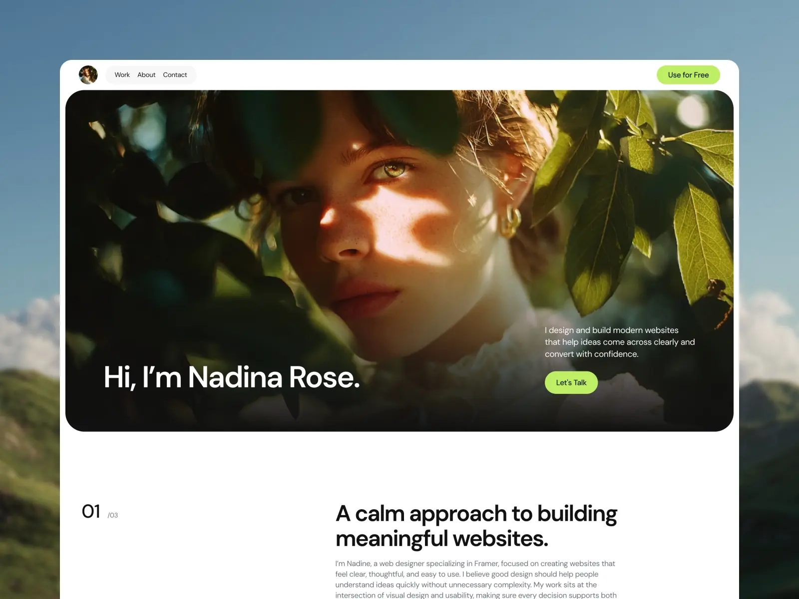 Nadina — Portfolio Template