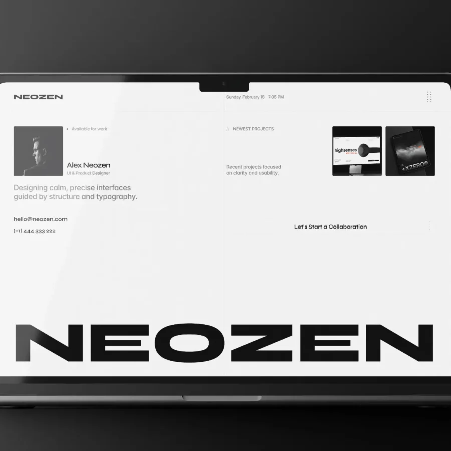 Neozen — Refined Portfolio Template — Cristian Mielu Framer Template