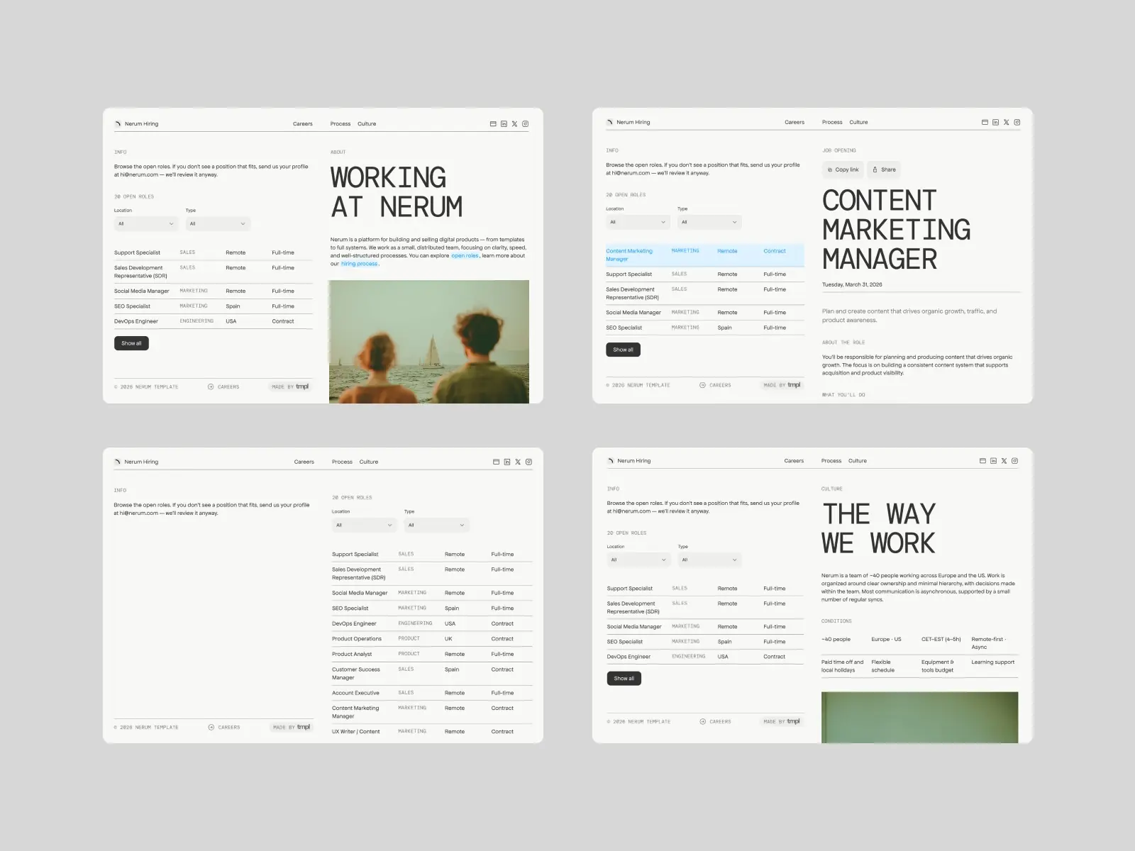 Nerum — HR & Careers Site Template