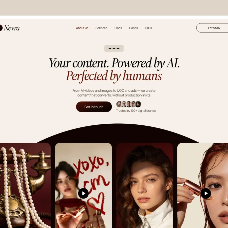 Nevra — UGC agency website template — Adam Unroot.design Framer Template