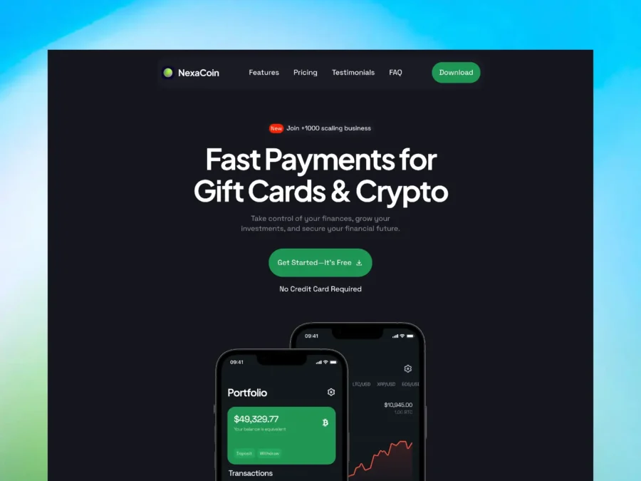 NexaCoin — App Landing Page Template — Sanvy Islam Framer Template