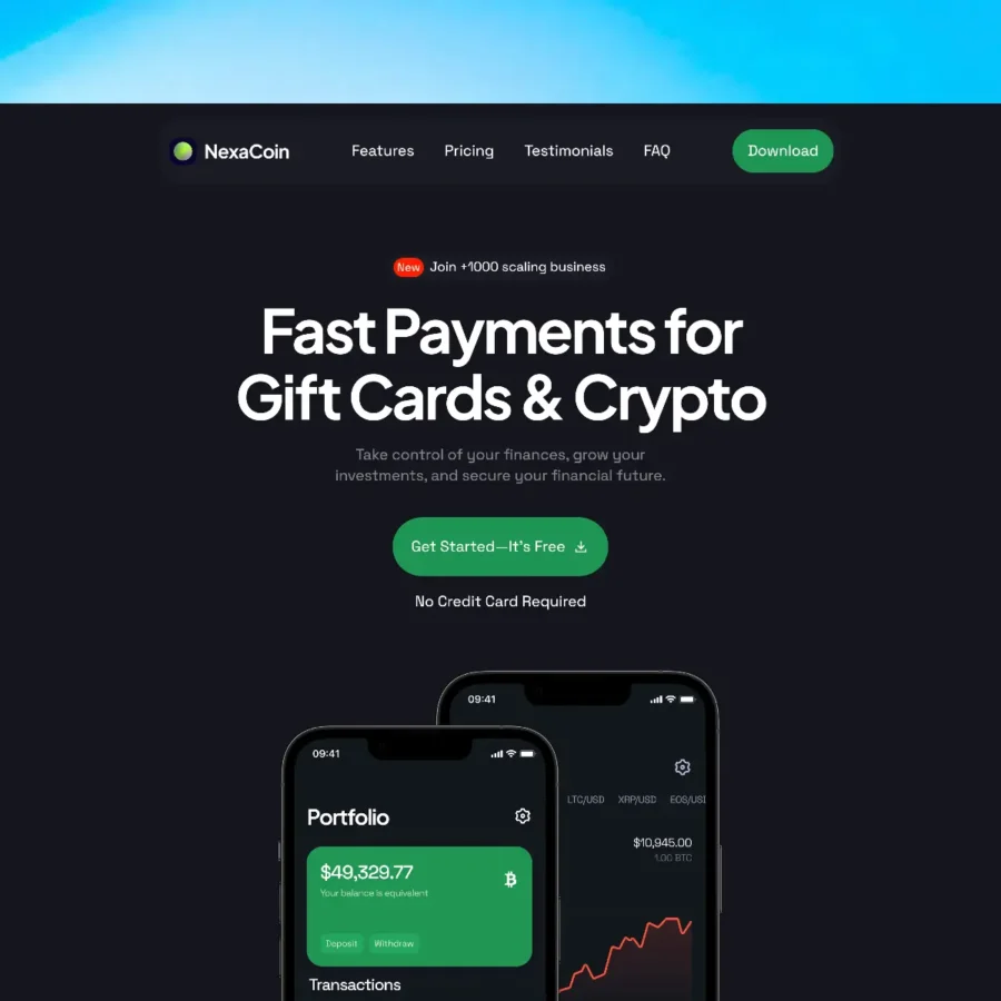 NexaCoin — App Landing Page Template — Sanvy Islam Framer Template