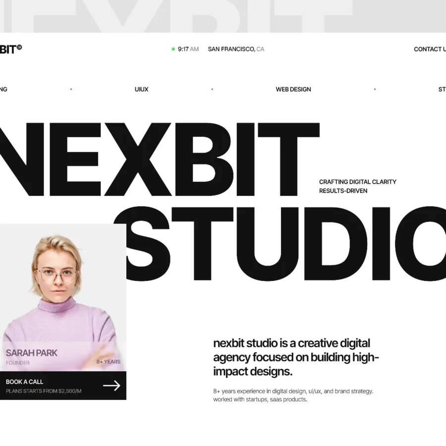 Nexbit — Sleek & Light Portfolio — Flowgen Studio Framer Template