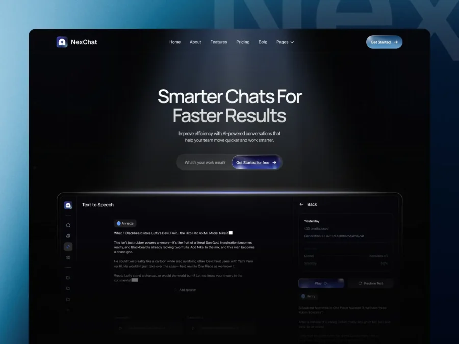 Nexchat — AI Chat Website Template — Flowgen Studio Framer Template