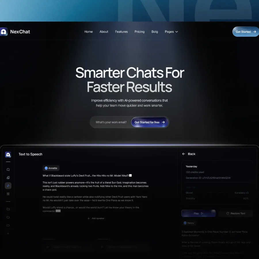 Nexchat — AI Chat Website Template — Flowgen Studio Framer Template