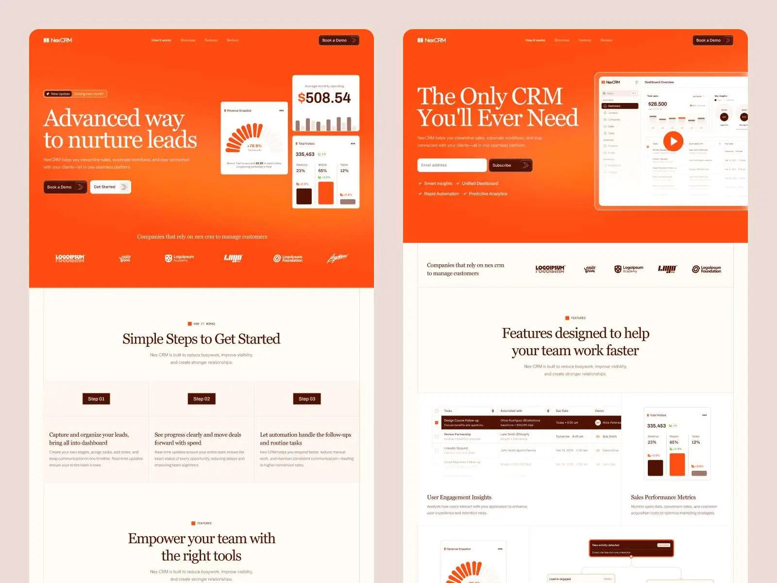 NexCrm — Multi-Layout SaaS Template