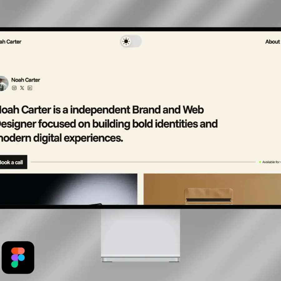 Noah Carter — Light/Dark Portfolio for Designers — Max Iriani Framer Template