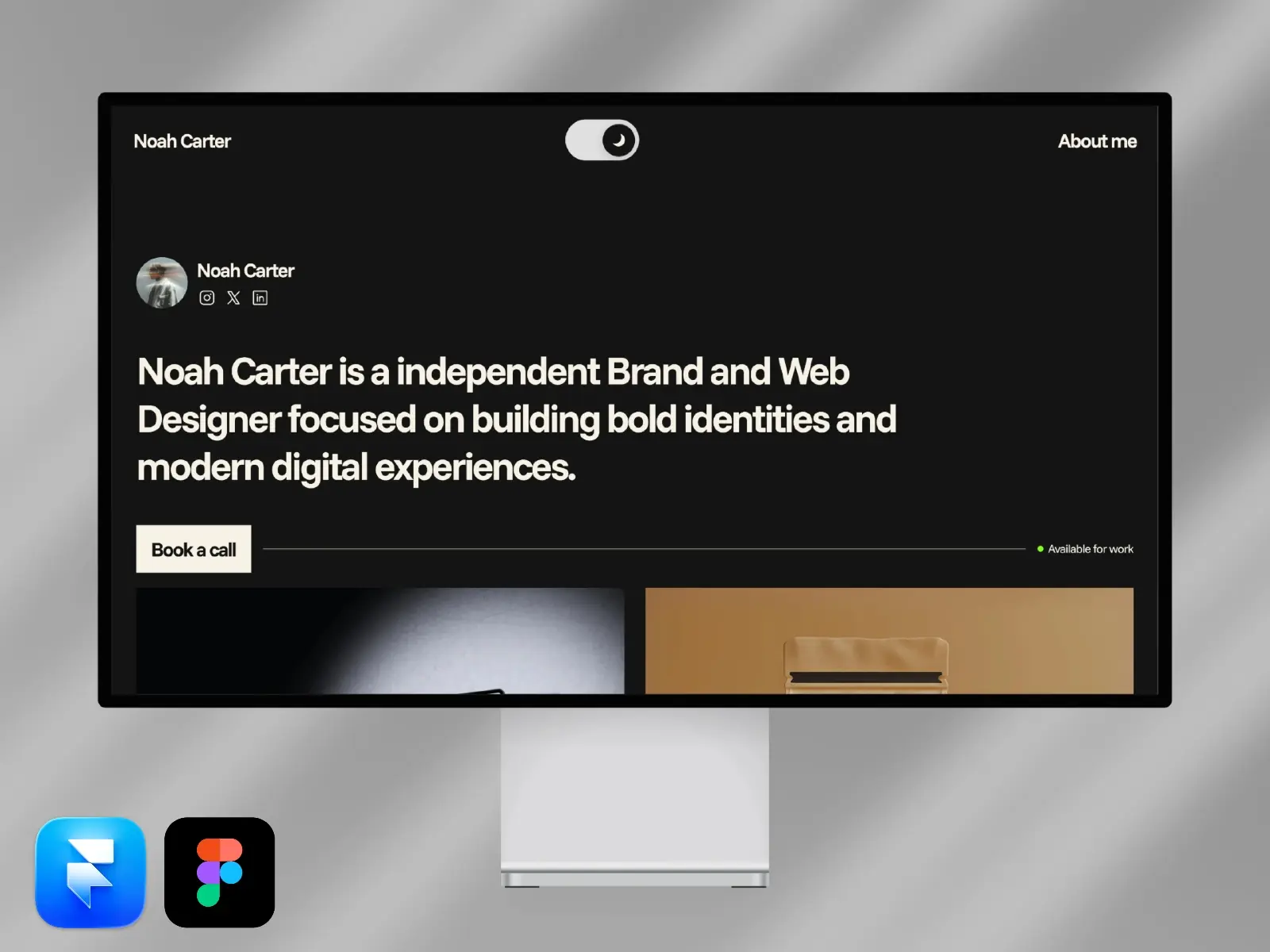 Noah Carter — Light/Dark Portfolio for Designers