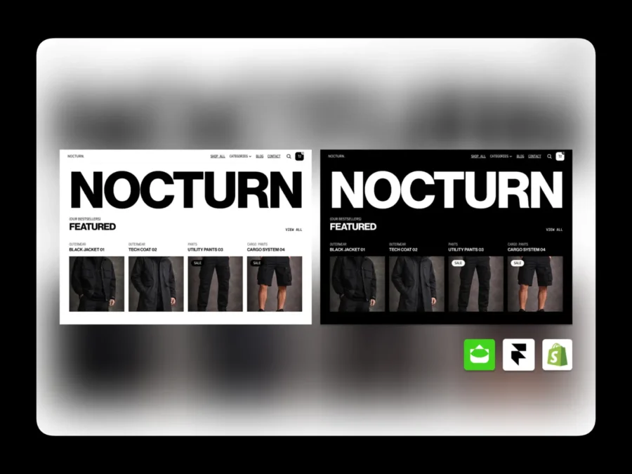 NOCTURN — E-commerce Template x Shopify — Anca-Gabriela Framer Template