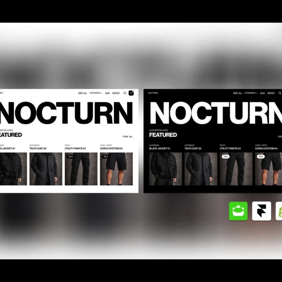 NOCTURN — E-commerce Template x Shopify — Anca-Gabriela Framer Template