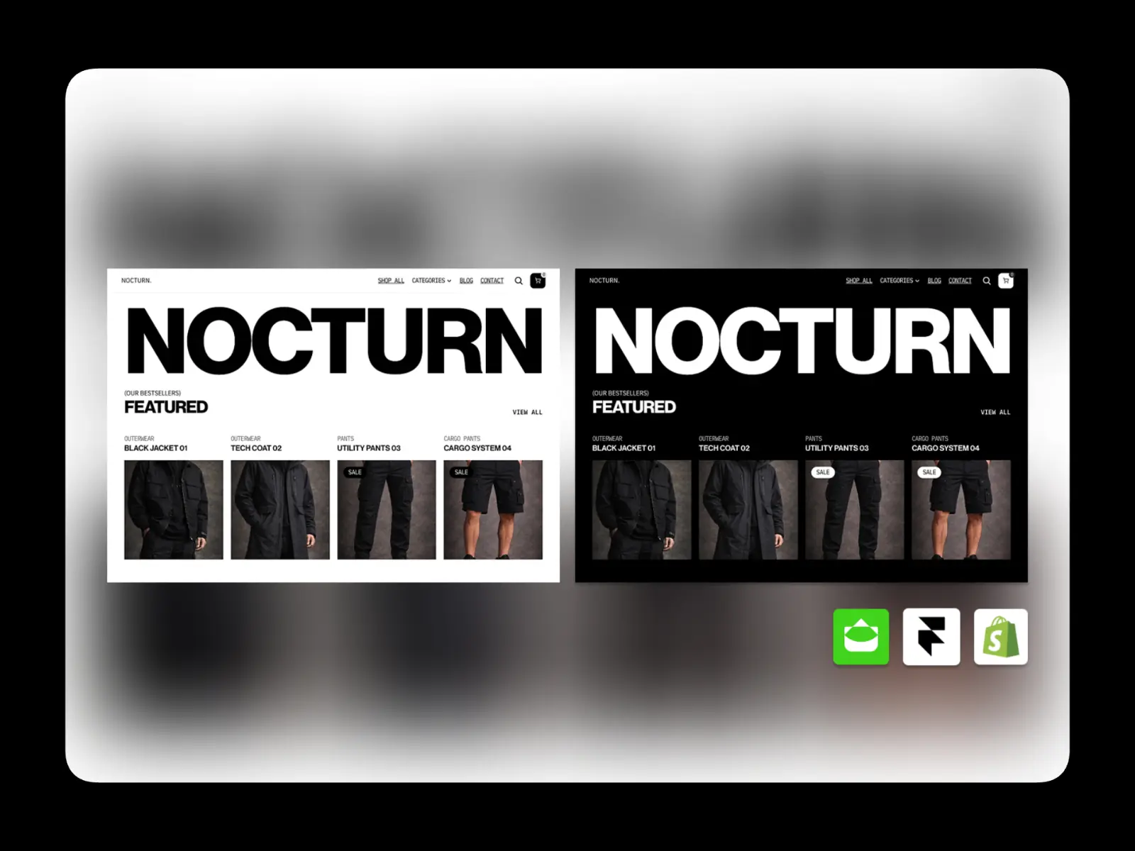 NOCTURN — E-commerce Template x Shopify — Anca-Gabriela Framer Template