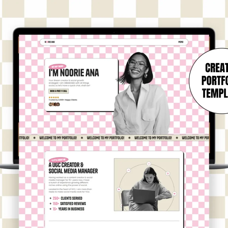 NOORIE — Playful Creator Portfolio Template — Maleeha Framer Template