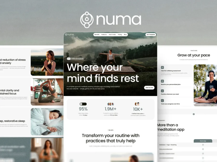 Numa App — Wellness Framer Template — Eduardo Henrique Framer Template