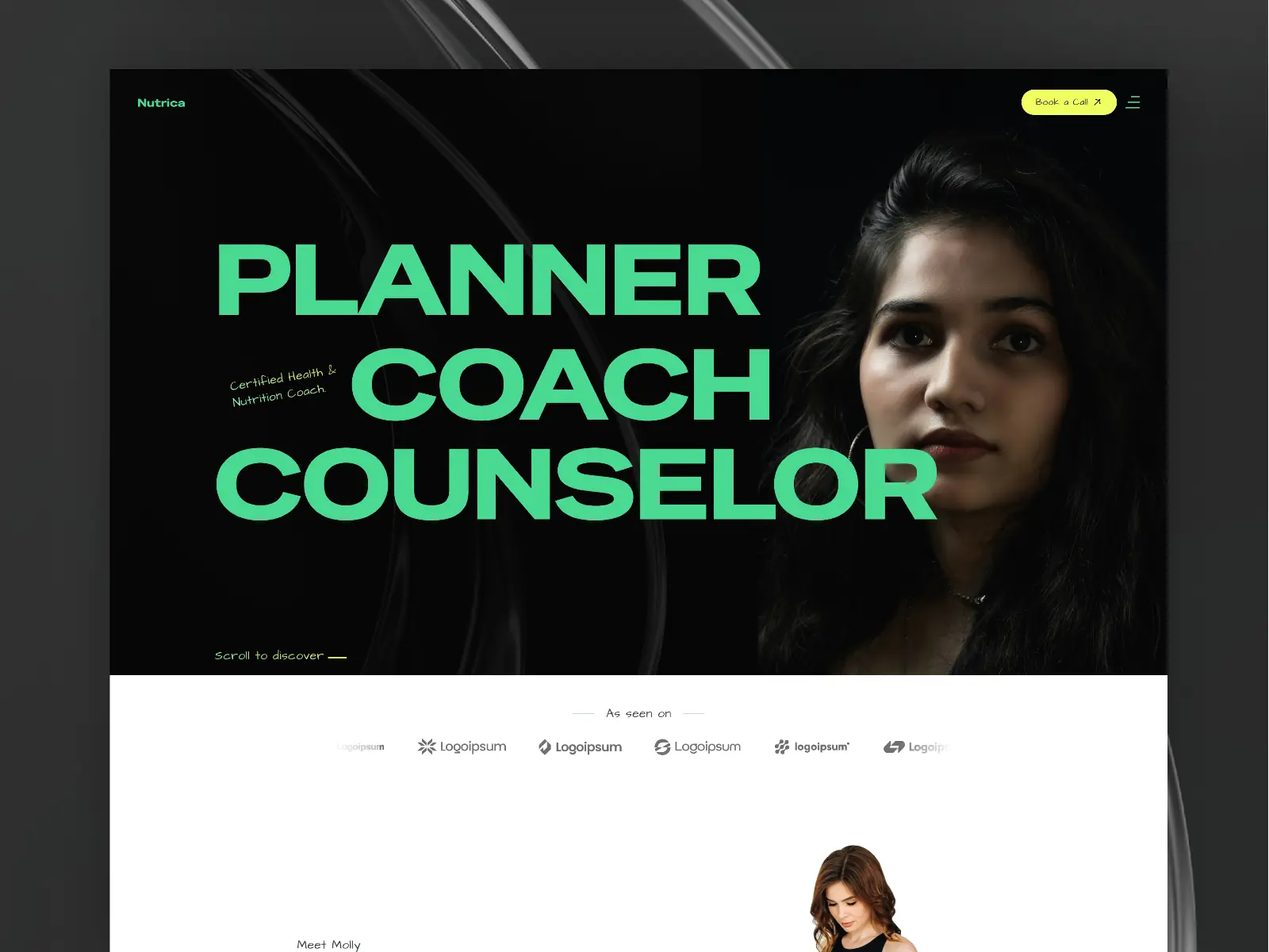 Nutrica — Nutritionist Website Template — Bickyg Framer Template