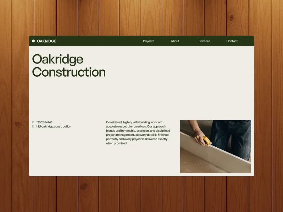 Oakridge — For craft led trades + designers — Bobby Dennis Framer Template