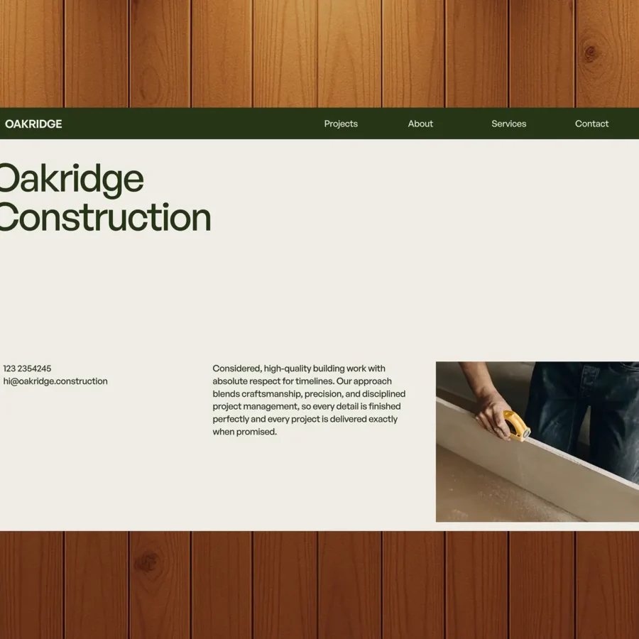Oakridge — For craft led trades + designers — Bobby Dennis Framer Template