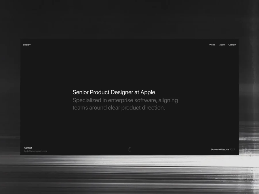 Obsid — Elegant minimal portfolio template — raffaele parlato Framer Template