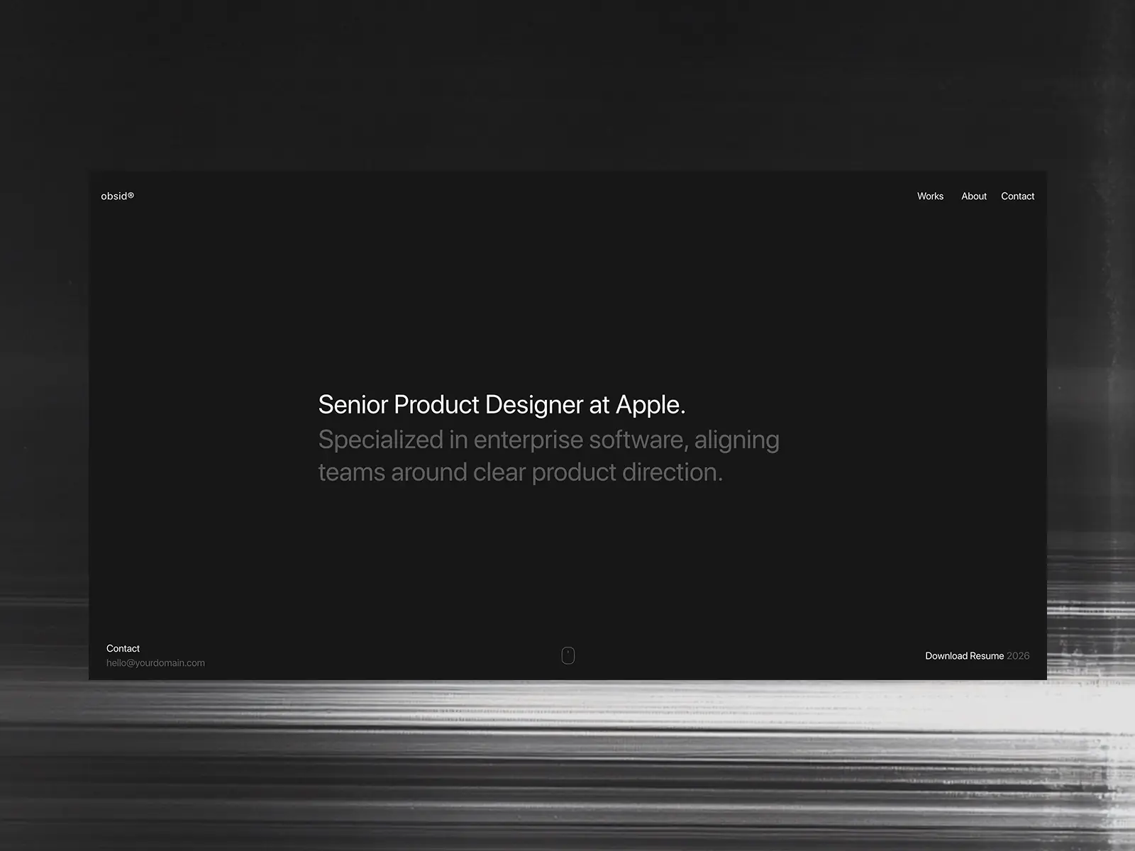 Obsid — Elegant minimal portfolio template — raffaele parlato Framer Template