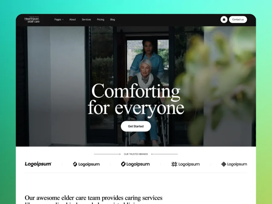 Oldage — Elderly Care, Old Home Template — Waida Studio Framer Template