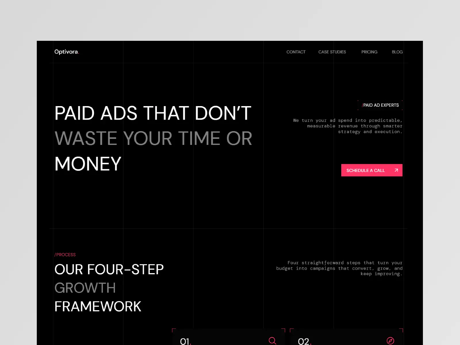 Optivora — Paid Ads Agency Template — Kris Min Framer Template