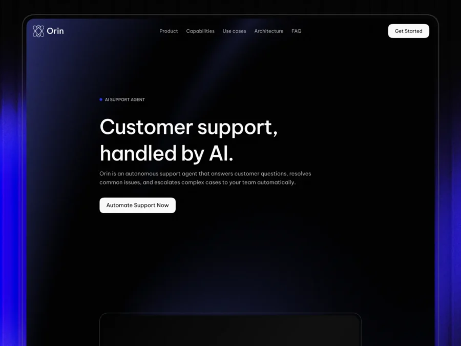 Orin — AI Agent Landing Page Template — Himanshu Framer Template