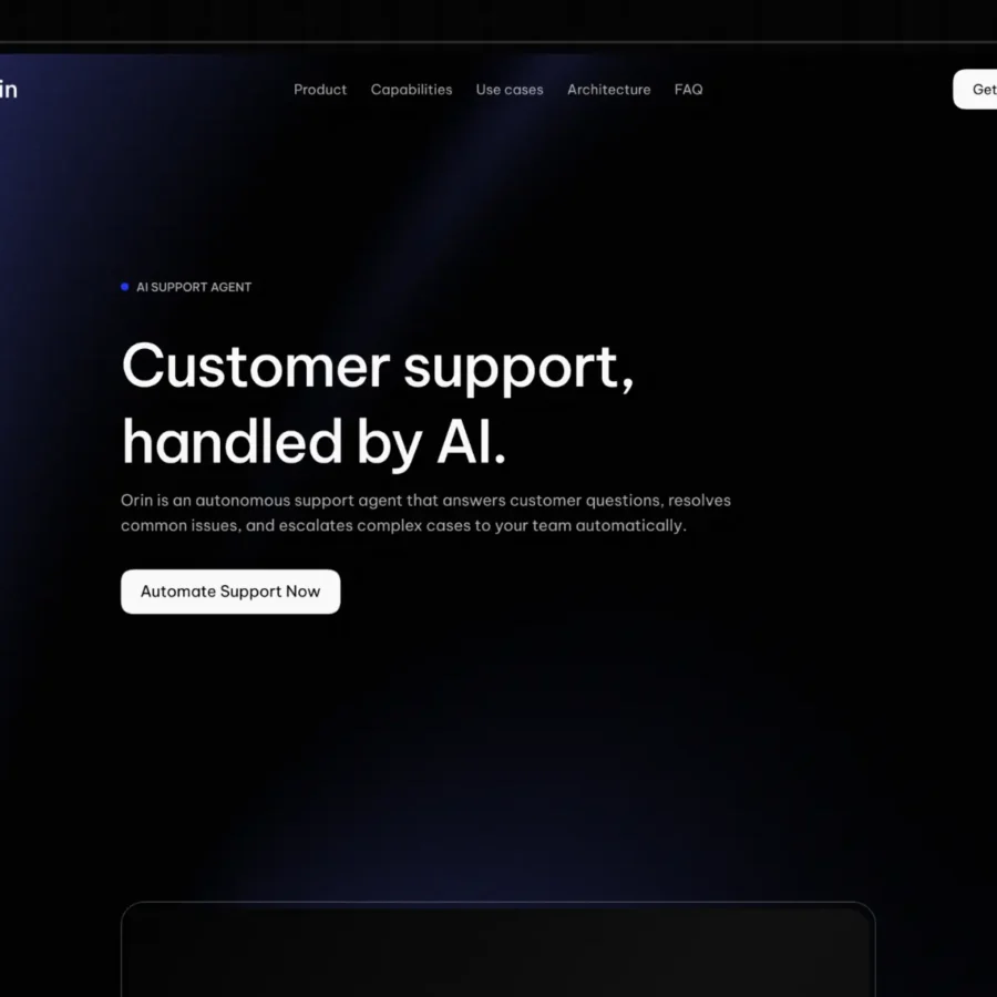 Orin — AI Agent Landing Page Template — Himanshu Framer Template