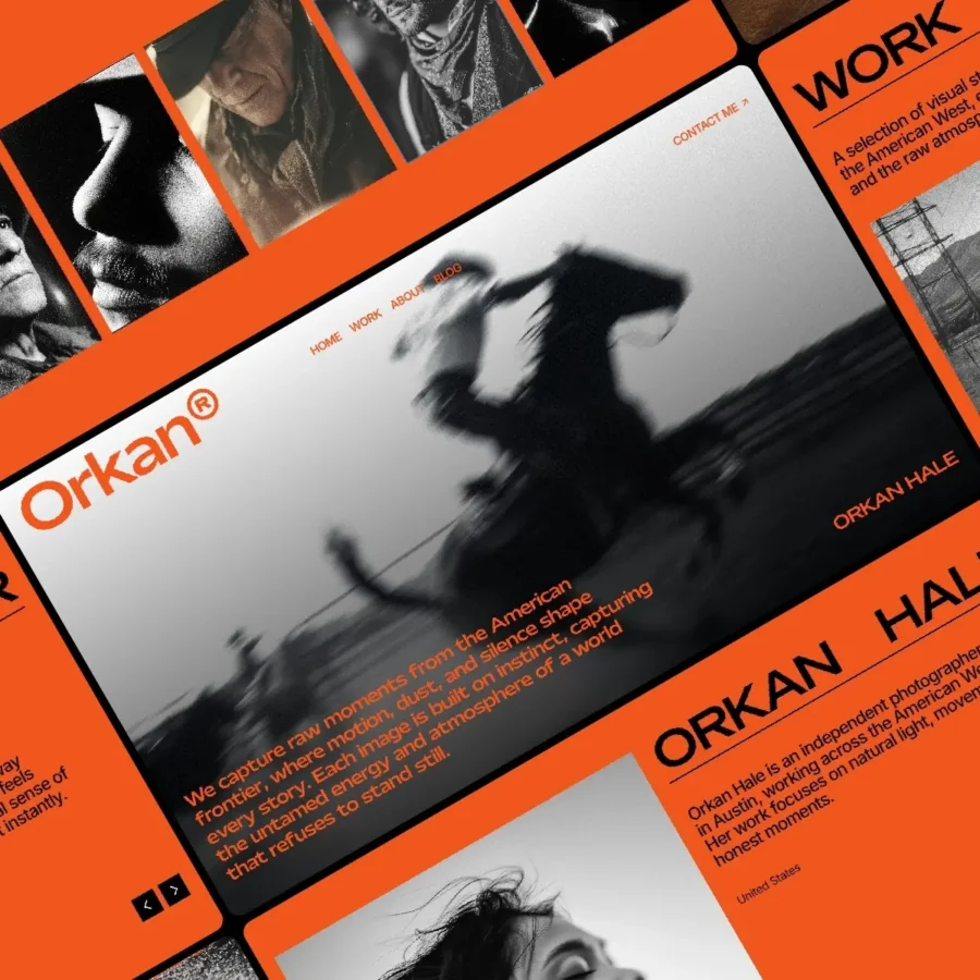 Orkan — Cinematic Portfolio & Photography — Mickael zimmer Framer Template