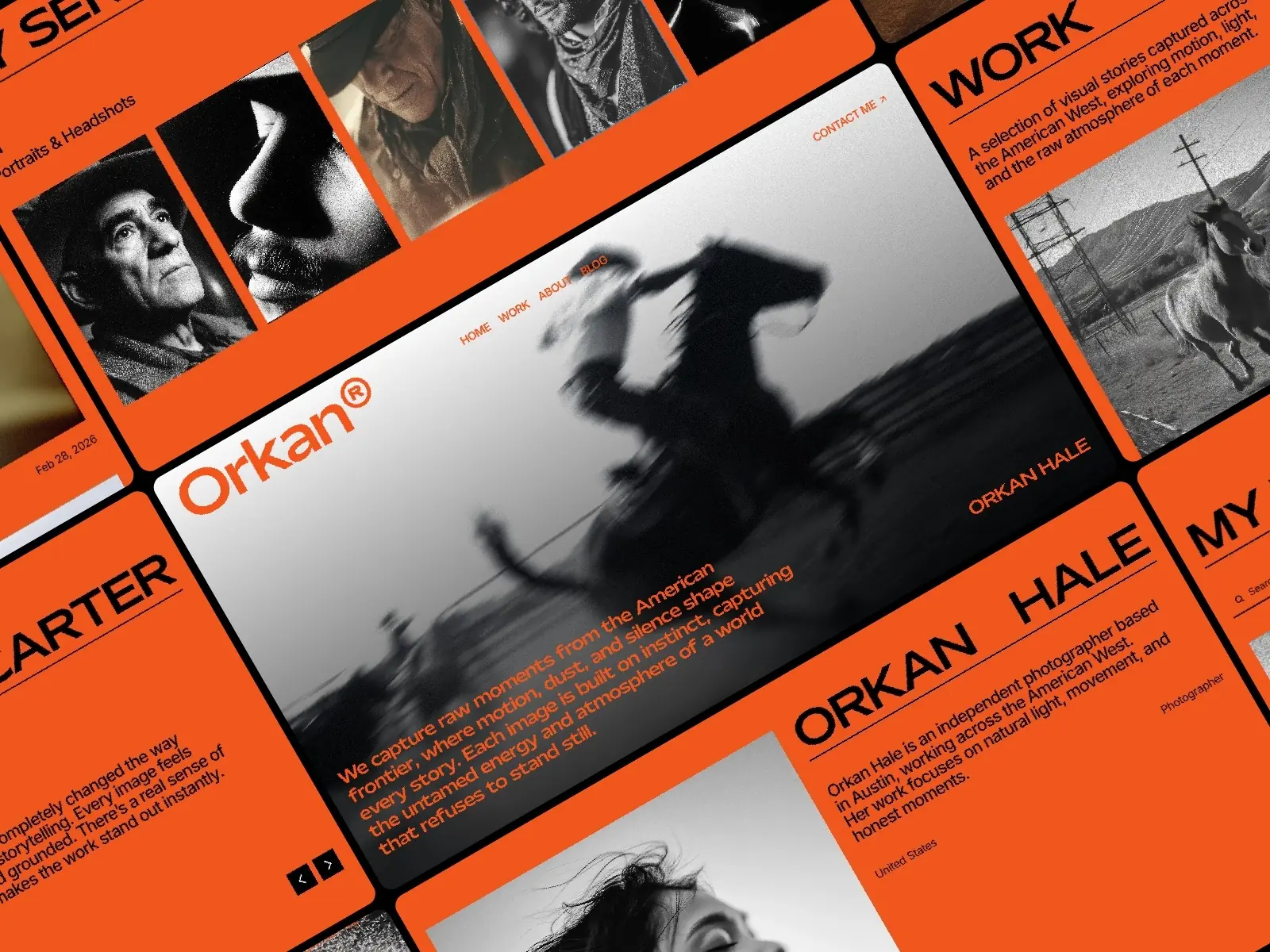 Orkan — Cinematic Portfolio & Photography — Mickael zimmer Framer Template